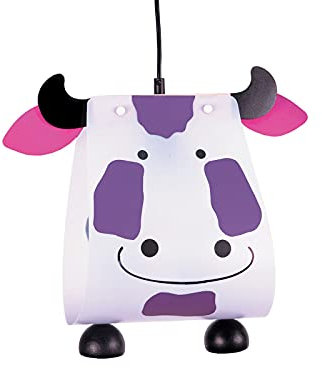 Originelle LED Kinderzimmerlampe tierisch leuchtende LED Pendelleuchte KUH