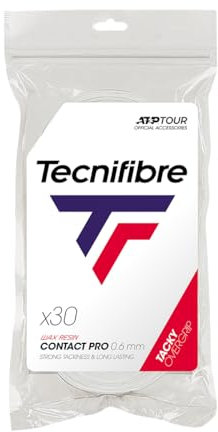 Tecnifibre Tasche Mit 30 Contact Pro Overgrips In Weiss