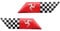 Helm Isle Of Man and Checkered Flags 3D Decals Domed Set Linke und Rechte Seite Aufkleber MioVespa Collection