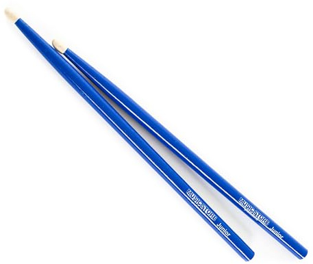 Music Store Drumsticks, 33cm Length, 1.3cm Diameter, Olive Tip, Blue Color