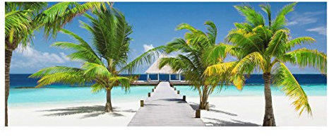 Bilderwelten Top Maritim Glasbilder Wandbild Foto Kunstdruck 50 x 125 cm, Catwalk to Paradise