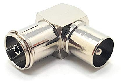 MainCore RF Right Angle Coaxial(Coax) TV Aerial Antenna Cable Adapter Converter Extender/Male to Female