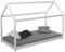 Homestyle4u 1849, Kinderbett Hausbett 90x200 Weiß Kinder Montessori Bett Bodenbett mit Lattenrost Holz Kiefer