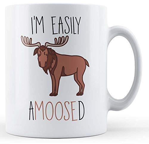 Father Fox - Moose Pun, Easily Amused I'm Easily Amoosed - Gift Mug, Ceramic, 11fl.oz.