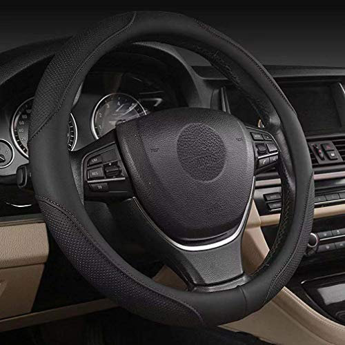 Coofig Auto Lenkradbezug mit Strapazierfähigem PU-Leder, Lenkradabdeckung Universell, 38cm (15 Zoll), Passend für Auto, LKW, SUV, Atmungsaktiv, rutschfest, für Damen und Herren