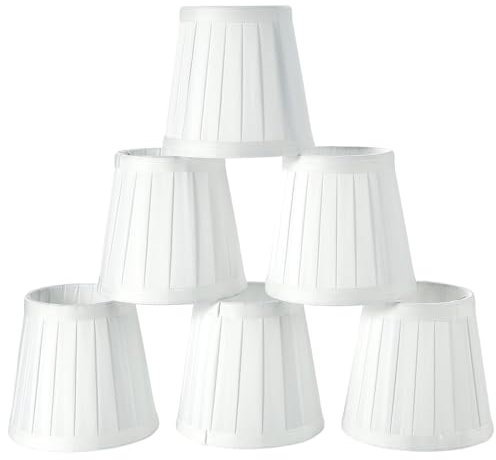 Fuloon Paquete de 6 Pantallas de Lámparas para E14,Moderna Pantallas de Tela para Lámparas,Pantallas para Lámparas de Araña,Pantalla Lámpara Mesa