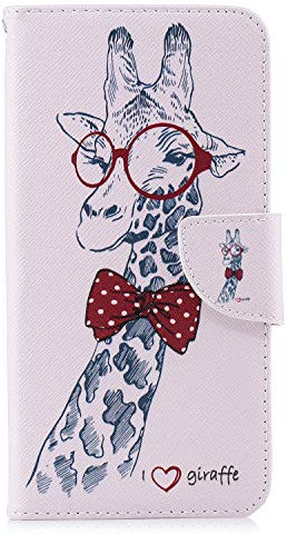 Thoankj Samsung Galaxy A51 Case Shockproof Slim PU Leather Flip Pouch Wallet Phone Silicone Cover with Magnetic Stand Card Holder Slot Protective Smartphone Cases for Samsung Galaxy A51 Giraffe