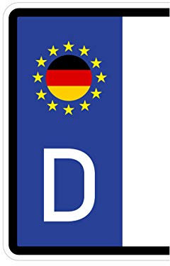 Generisch 2 Stück Kennzeichenaufkleber Deutschland Set Flaggen Aufkleber | Sticker Plakette Germany Autoaufkleber