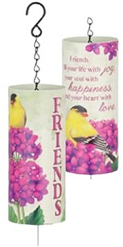 Carson Home Accents Friends Klangspiel Windspiel, zylinderförmig, 45,7 cm lang, Aluminium, Outdoor-Dekoration