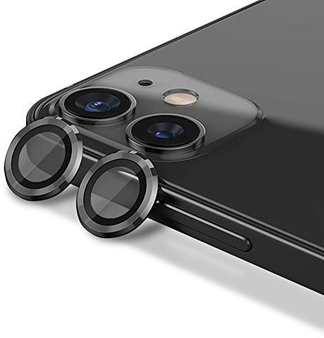 CloudValley Rückseitenschutz, kompatibel mit iPhone 12/12 Mini / 11, [Aluminiumlegierung], vollständige Abdeckung & 9H Härte, Displayschutzfolie für Kameralinse, Schwarz