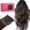 WENNALIFE Clip in Extensions Echthaar, 50cm 20 Zoll 120g 7pcs Balayage Dunkel Braun to Chestnut Braun Hair Extensions Clip in Echthaar Remy Clip in Haarverlängerung Natürliche Echthaar Extensions