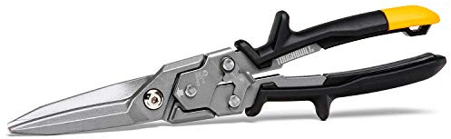 ToughBuilt - Straight Long Cut Aviation Snips - One Handed Lock Operation - (TB-H4-60-SL)