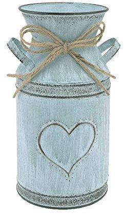 Vase Kolylong®Vintage Blumenvase Eisen Blumentopf Milchkanne Shabby Deko Landhausstil Vase Rustikal Blumeneimer Übertopf Metall Eimer Dekovase Kaktus Topf für Garten Balkon Wohnzimmer Tischdeko