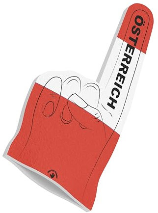 HIGH FIVE FINGERS Österreich Fahne Weltmeisterschaft Europameisterschaft Flagge Fanartikel | Schaumstoff Hand für Spiele, Stadion, Events | One Size | 44 x 22 x 2,5 cm | Austria