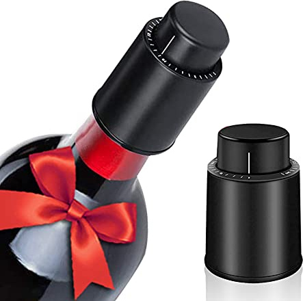 CVOZO Tappo Vino Sottovuoto, Tappo Stopper Vino, Tappo Bottiglia Vino, Tappi Vino di Riutilizzabili Champagne Sottovuoto con Indicatore della Data, Miglior Regalo per Gli Amanti del Vino (1 PCS)