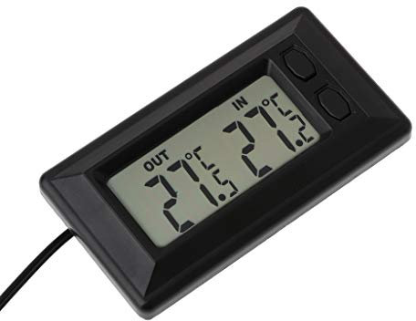 Thermomètre de voiture à l'intérieur extérieur LCD compteur de température à affichage numérique avec câble de 1,5 m, thermomètre pour voiture intérieure extérieure