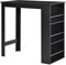 HOMCOM Mesa de Bar de Bistro Mesa de Comedor con 3 Estantes para Bebidas y Barra Estructura de Madera Mesa Alta para Cocina Sala de Estar 112x57x106 cm Negro