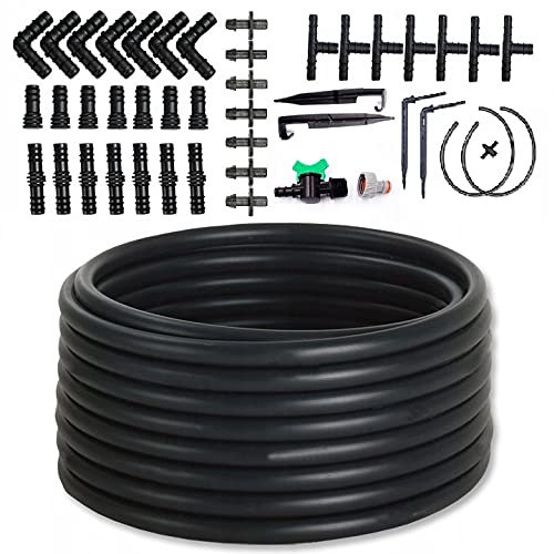 Precission Stick Goteros Sistema de riego con 105 accesorios, 25 goteros curvados de doble palo para hasta 50 plantas