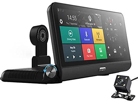 RSGK Fahrrekorder, Full HD 1080P 140 ° Weitwinkel-LKW-Nachtsicht, Android 8.1-System, 2+32G, Dual-Recording HD Bluetooth, WiFi, 4G-Navigation