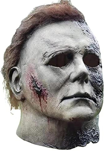 SASKATE Halloween Michael Myers Maske, Latex Halloween Maske für Erwachsene Full Head Cover Maske mit Haar, Horror Latex Maske für Erwachsene Cosplay Kostüm