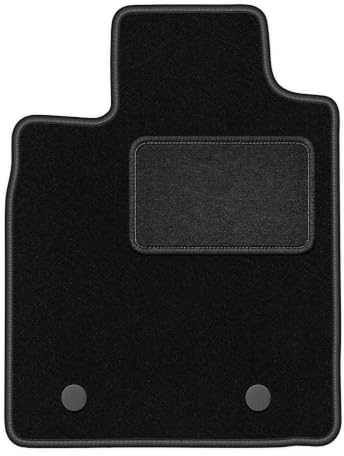 Velours-Fahrermatte passend für Dacia Logan II 2012-, Schwarz, LUX | passend für Limousine/Kombi; Velours-Teppich (Polypropylen), ca. 6,5 mm; rutschfest, runde Befestigungen (Typ RN)