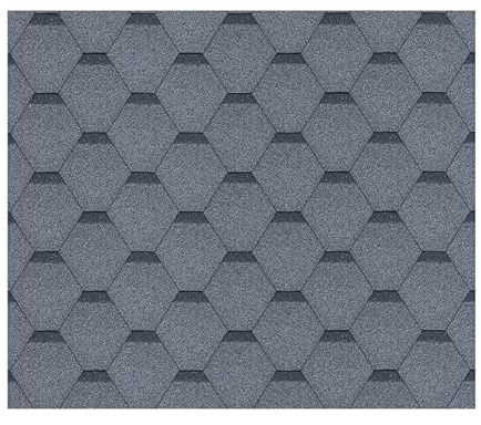 Bitumenschindeln-Set Hexagonal Rock H343GREY, Grau Bitumen-Dacheindeckung Timbela M343 für Gartenhaus