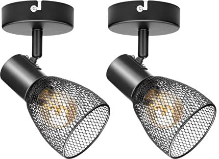 Dehobo E14 Wandlampe Vintage Verstellbare Metall Schwarz Wandleuchte - Wandspot E14 max.40W - Wandlampe Innen mit Retro Design für Schlafzimmer Wohnzimmer Esszimmer Balkon Loft - Nicht Leuchtmittel