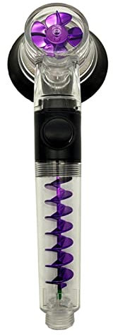 Duschkopf Wassersparender Hochdruck-Turbo-Duschkopf Regendüse Badezimmer Kleiner Ventilator Duschzubehör Duschköpfe (Color : Black Blue) (Black Purple)