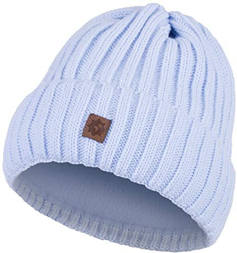Compagno Kindermütze Wintermütze Mädchen Jungen 2-10 Jahre Beanie Strickmütze 105, Farbe:Hellblau