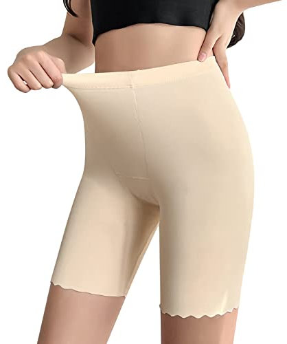 Xmiral Leggings pour Femmes Shorts sous Les Robes Shorty Lisse sous-vêtements Cuissardes Shorts pour Jupes Assorties Robes Débardeur Rose Poudré