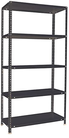 PROREGAL Schraubregal Panda 5 Metallböden | HxBxT 180x80x30cm | Fachlast 100kg | Anthrazit Metallregal Lagerregal Schwerlastregal Kellerregal Archivregal