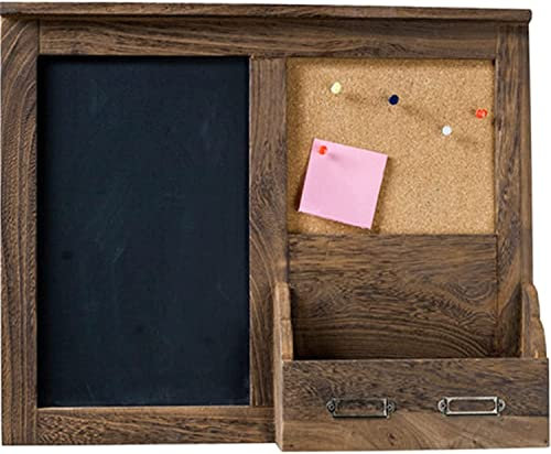 ZNULA Retro-Holzrahmen-Kreidetafel, kreative hängende schwarze Tafel mit Aufbewahrungsbox, Retro-Dekoration, Kreidetafel für Kneipe oder Café
