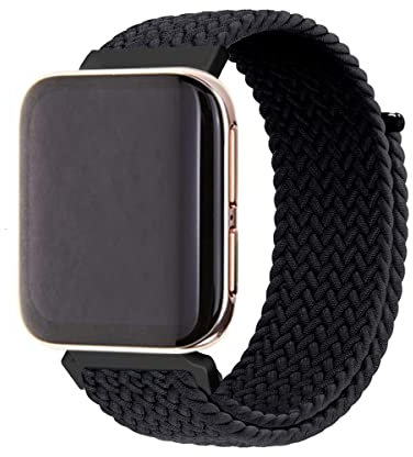 Armband für Oppo Watch 46mm/ 41mm Armband, Geflochtenes Nylon Stoff Solo Loop Band für Damen Herren, Verstellbares Ersatzarmband Kompatibel mit Oppo Watch 46mm/ 41mm (L,46MM)