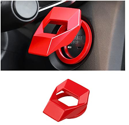 CGEAMDY Coperchio Del Pulsante Di Avviamento Dell'Auto, Coperchio per Pulsante Di Avvio Del Motore Dell'auto, Anti Graffio, Anello Del Pulsante Di Avvio, Per Auto (Rosso)