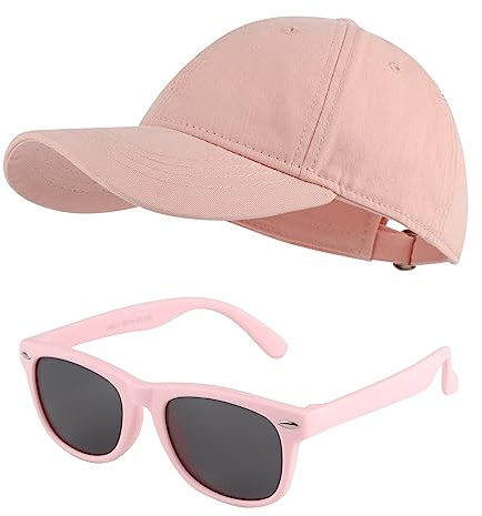 MK MATT KEELY Cappellino con Visiera Bambino Occhiali da Sole Bambina 3-10 Anni Bambini Protezione UV Berretto e Occhiali Gadget