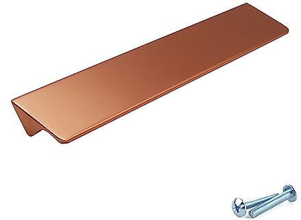 M4TEC Bar Kitchen Cabinet Handles, Kitchen Cupboard Door Handles, Wardrobes and Drawers, Bedroom Furniture Finger Edge Pull Handle Rose Gold. VE8 Series: 32 mm Pack of 10