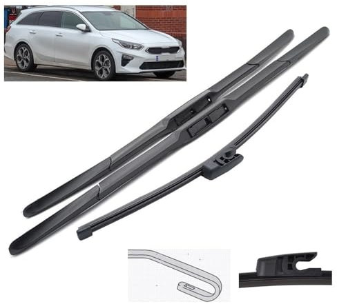 Scheibenwischer vorne und hinten, Set, kompatibel mit KIA Cee'd Ceed XCeed CD 2018–2023, Windschutzscheibe, Windschutzscheibe, Fenster, 26+16+12