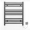 Myhomeware 550mm Wide Anthracite Grey Flat Electric Pre-Filled Heated Towel Rail Radiator For Bathroom Designer UK (550mm × 600mm (h))