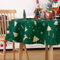 JOLLYTOP Tischdecke Weihnachten Tischdecke Rund, Wasserabweiseind Tischdecke mit Hirsh, Tischtuch Abwaschbar Tischdecke für Feiertag Dekoration,Rund Durchmesser 152cm,Grün