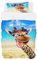 Zomer Bettwäsche 135 x 200 cm Lustig Giraffe & Strand Motiv Bettbezug Set 2teilig Weich Mikrofaser Bettwäsche Deckenbezug - 1 Flauschige Bettbezug und 1 Kissenbezug 80x80cm