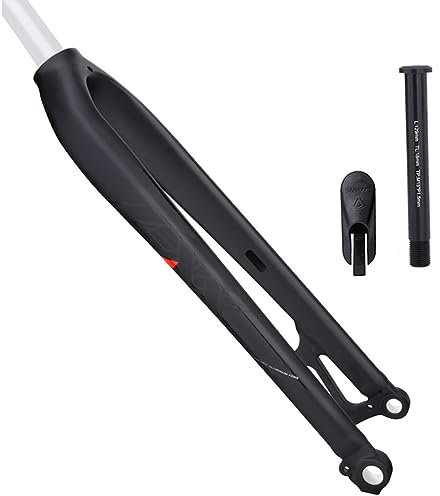 LHHL 26/27.5/29 Zoll MTB Starre Gabel 15mmx100mm Steckachse Gerades Rohr 1-1/8 Gewindelos Ultraleicht Mountainbike Vorderradgabeln (Color : Black, Size : 29)
