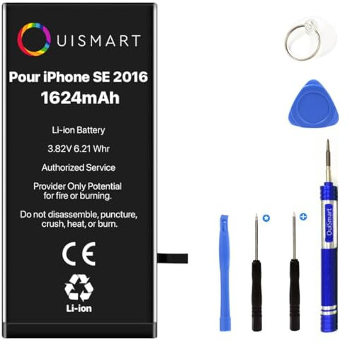 OUISMART® KIT Batterie pour IPHONE (avec Kit Outils, iPhone SE 2016)
