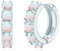 ZULRE Opal Creolen aus Sterling Silber Hypoallergen mit Oktober Geburtsstein Kleine Edelstein Huggie Ohrringe Feiner Trendiger Schmuck Geschenke für Geburtstag Weihnachten