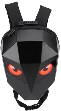 Fockety Mochila LED para Motocicleta, Mochila LED con Pantalla Programable con Carcasa Dura Impermeable, Control de Aplicación, para Viajar, Acampar, Andar en Bicicleta, con Estilo