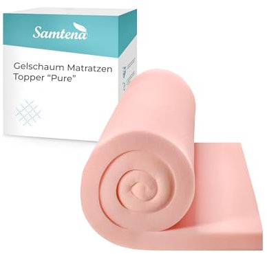 Samtena Matratzen Topper 80x200cm | Gelschaum | 5cm hoch | Edition Gel, Model Pure | Zertifiziert & ergonomisch für unbequeme Matratze, Boxspringbett & Gästebett | Mattress Topper 80x200