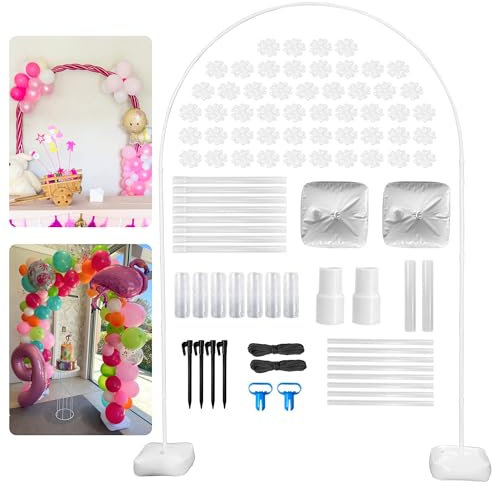Ballon Bogen Ständer Set 1.8x2.4M, Ballonbogen Gestell mit Fuß, PVC Luftballon Bogen Gestell Kit, Hochzeitsbogen Luftballons Girlande, Luftballon Ständer für Geburtstag Hochzeits Party Deko (EFUB)
