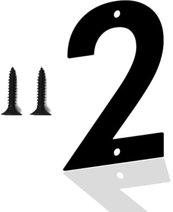 Hausnummern, Hausnummernschild, Hausnummer Schwarz, Metallbuchstaben, Briefkasten mit Hausnummer, Hausnummer Schild, Moderne Metallhausnummer für Häuser, Türen, Außenbereich(12.7cm, 2)