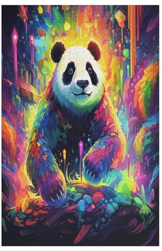 Für Erwachsene 1000-Teiliges Panda -Puzzle, Holzbrett-Puzzle, Puzzle Für Kinder, Geschenke, （78×53cm）
