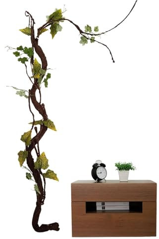 Árboles artificiales para interiores, planta artificial para interiores, árbol de simulación con hojas realistas y tronco natural, ramas falsas realistas, tallos decorativos para el hogar, cocina,