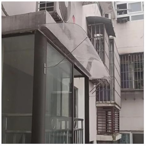 Outdoor Front Door Canopy Awning Rain Shelter Cover Transparent Polycarbonate Water Resistant Sunshade Shelter 3.5mm Thickness 50x120cm